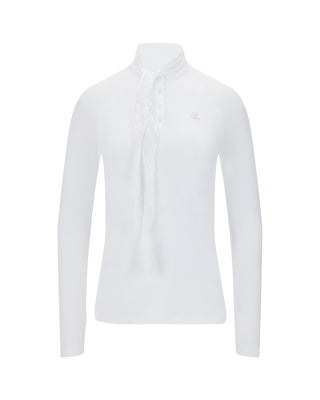 Organza Ribbon Long Sleeve Cooling T Shirt (White)