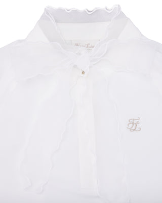 Organza Ribbon Long Sleeve Cooling T Shirt (White)