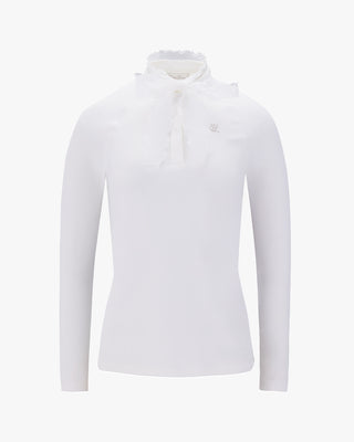 Organza Ribbon Long Sleeve Cooling T Shirt (White)