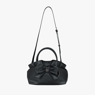 Ruffle Ribbon Tote Bag (Black)