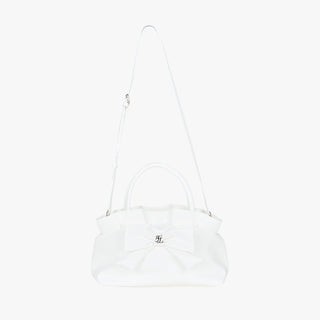 Ruffle Ribbon Tote Bag (White)