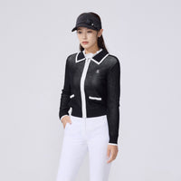 Zip-up Cool Mesh Cardigan (Black)