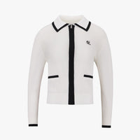 Zip-up Cool Mesh Cardigan (White)
