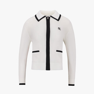 Zip-up Cool Mesh Cardigan (White)