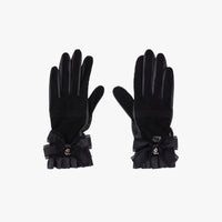 See-through Ribbon Lambskin Gloves (Black)