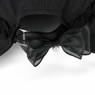 Seersucker Bonnet Hat (Black)