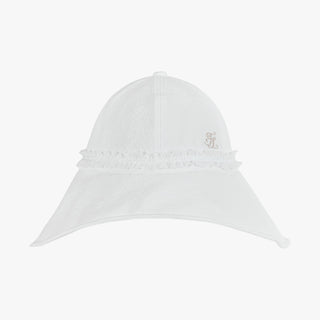 Seersucker Bonnet Hat (White)