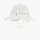 Crochet Raffia Bucket Hat (White)
