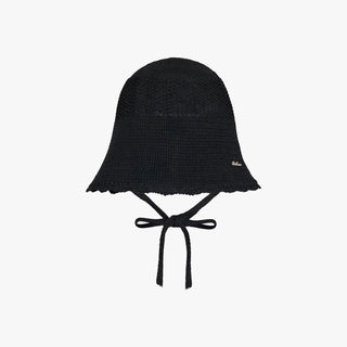 Summer Knit Bonnet Hat (Black)