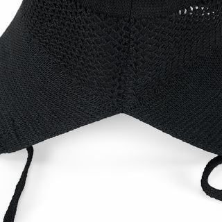Summer Knit Bonnet Hat (Black)
