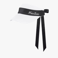 Contrasted Color Ribbon Visor (White)