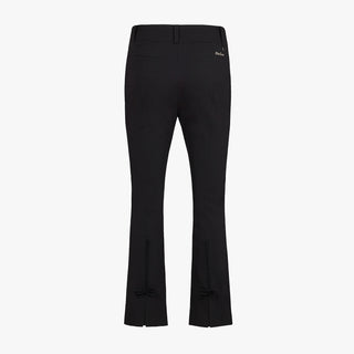 Back-slit Ribbon Semi-bootscut Pants (Black)