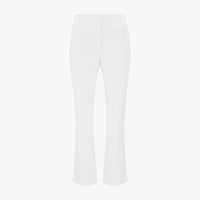 Back-slit Ribbon Semi-bootscut Pants (White)