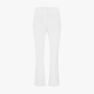 Back-slit Ribbon Semi-bootscut Pants (White)
