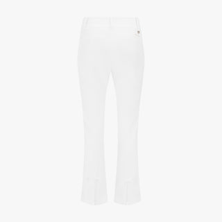 Back-slit Ribbon Semi-bootscut Pants (White)