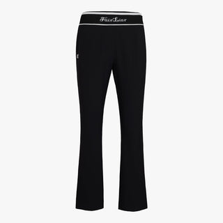 Back Logo Banded Bootscut Pants (Black)