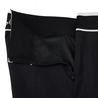 Back Logo Banded Bootscut Pants (Black)