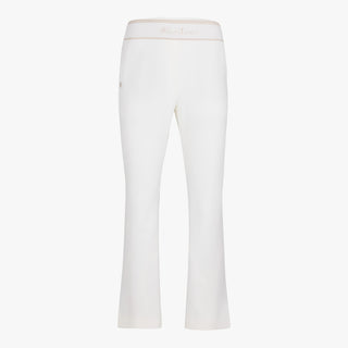Back Logo Banded Bootscut Pants (White)
