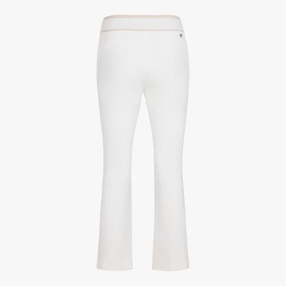 Back Logo Banded Bootscut Pants (White)