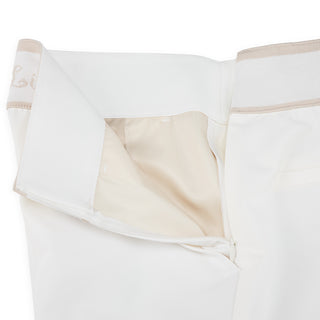 Back Logo Banded Bootscut Pants (White)