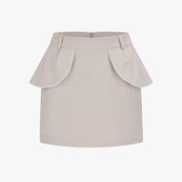 Lace Trim Flap Skirt (Beige)