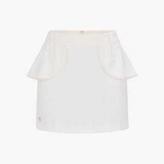Lace Trim Flap Skirt (White)