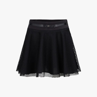 Mesh Double Flare Skirt (Black)