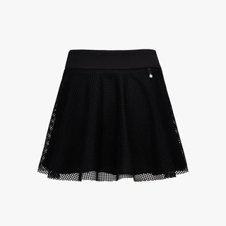 Mesh Double Flare Skirt (Black)
