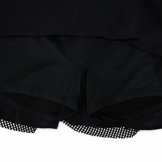 Mesh Double Flare Skirt (Black)