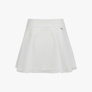 Mesh Double Flare Skirt (White)