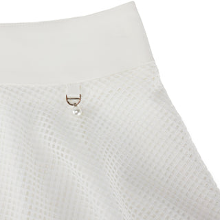 Mesh Double Flare Skirt (White)