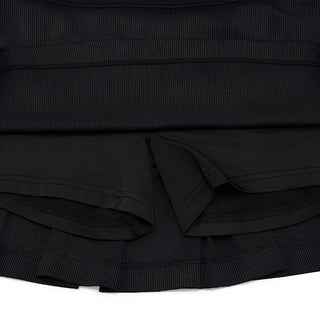 Rib Back Pleated Skirt (Black)
