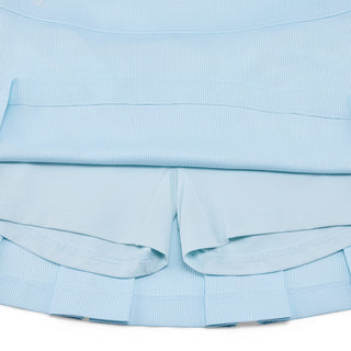 Rib Back Pleated Skirt (Blue)