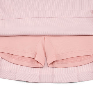 Rib Back Pleated Skirt (Coral)