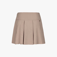 Rib Back Pleated Skirt (Cocoa)
