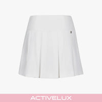 Rib Back Pleated Skirt (White)