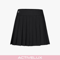 High-waisted Jersey Pleated Skirt (Black)