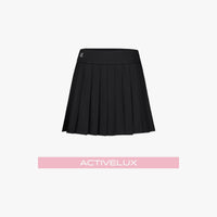 High-waisted Jersey Pleated Skirt (Black)
