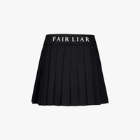 High-waisted Jersey Pleated Skirt (Black)