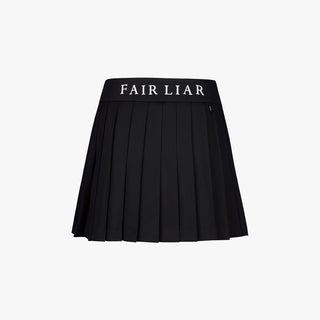 High-waisted Jersey Pleated Skirt (Black)