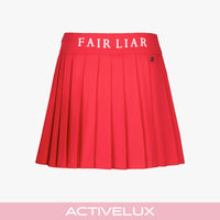 High-waisted Jersey Pleated Skirt (Red)