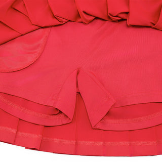 High-waisted Jersey Pleated Skirt (Red)