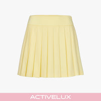 High-waisted Jersey Pleated Skirt (Yellow)