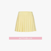High-waisted Jersey Pleated Skirt (Yellow)