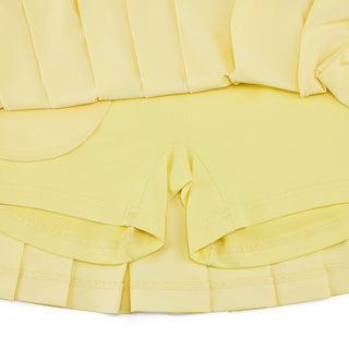 High-waisted Jersey Pleated Skirt (Yellow)