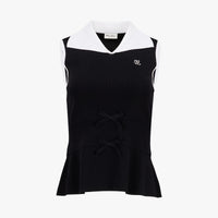 Ribbon Point Sleeveless Knit (Black)