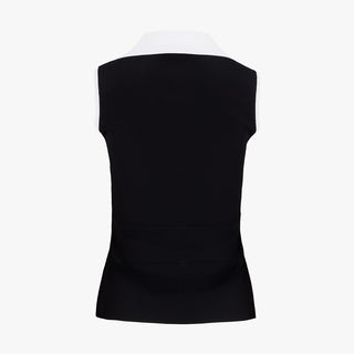 Ribbon Point Sleeveless Knit (Black)