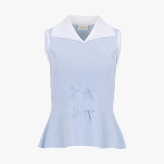 Ribbon Point Sleeveless Knit (Blue)