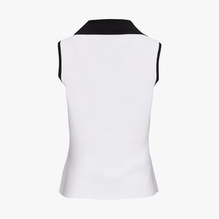 Ribbon Point Sleeveless Knit (White)