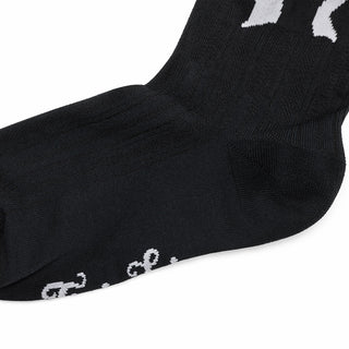 Ribbon Jacquard Summer Ankle Socks (Black)